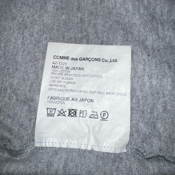 Comme des Garçons PLAY Twin Hearts Slim Fit Jersey T-Shirt in Grey RUNS SMALL - Picture 5 of 7
